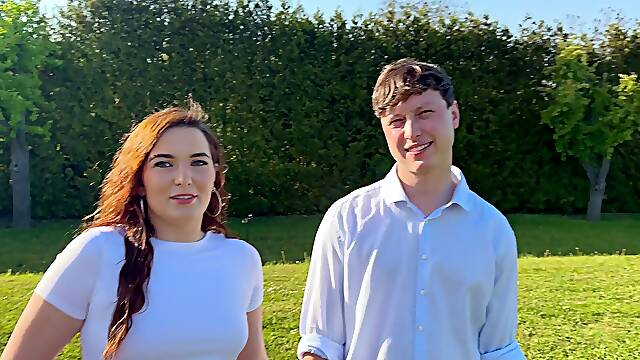 Suzie Sparklez cheats on her husband with her lover outdoors in a steamy scene.