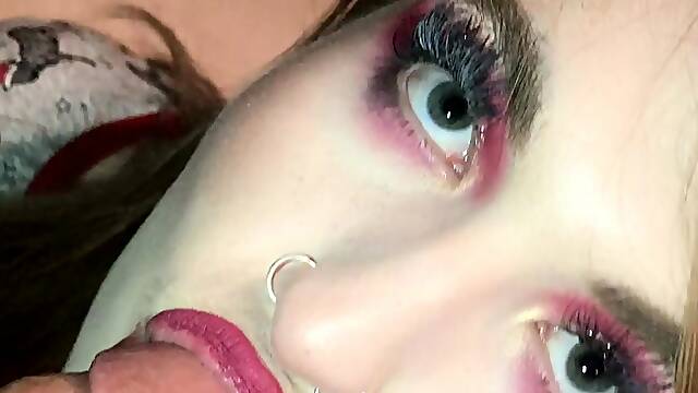Hot cumming after POV big cock sucking
