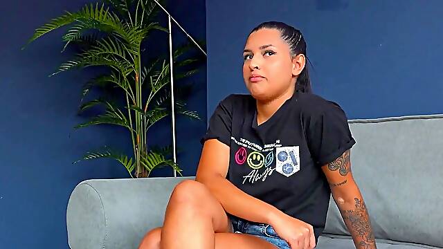 CURVY LATINA TEEN acted shy then GAGGED on my COCK