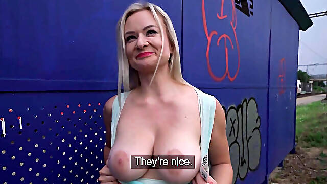 Czech Blonde Lily Picked Up & Pounded at Train Station