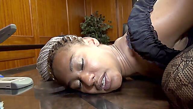 Passionate ebony teen enjoys intense sensual anal pleasures