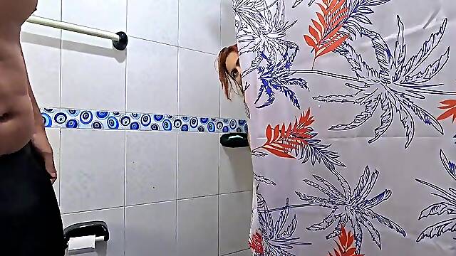 Caught My Step-Cousin Showering And That babe Begged For My Cum (POV)