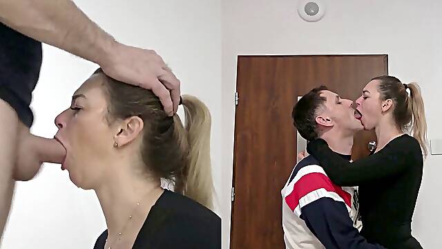 Lucky Cucky : A kiss with my husband after a stiff day at work 4k