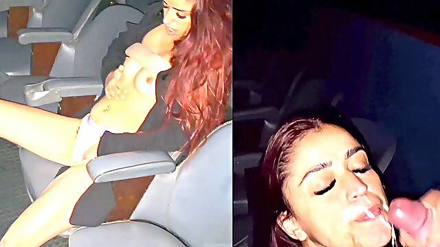 Marido leva esposa no cinema porno para levar gozadas de estranhos!