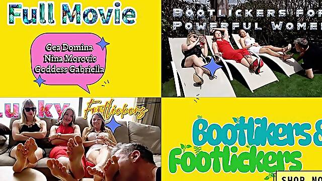 GEA DOMINA - BOOTLICKERS & FOOTLICKERS FULL MOVIE (Gea, Nina, Gabriella)