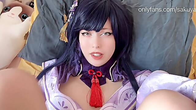 POV: You dominating Raiden Shogun with ahegao expression