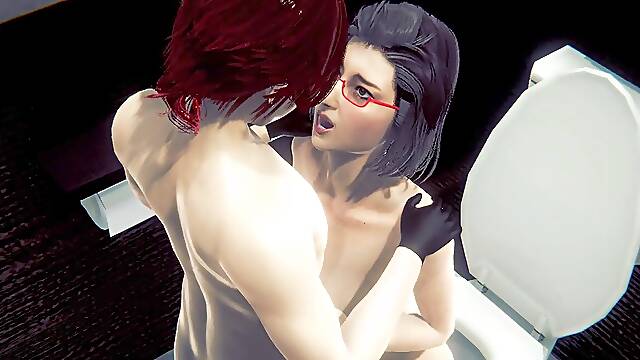 Manga porn Uncensored - Having intercourse with a futanari damsel in a toilet