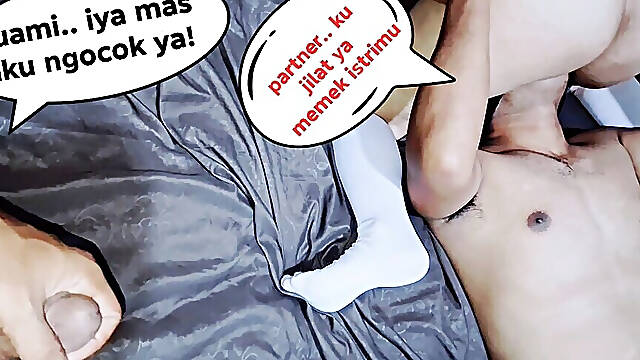 Episode 2# I Licked His Beloved Wife's Pussy While Her Husband Just Shook His Cock. Bokep Indo, Indonesia Threesom