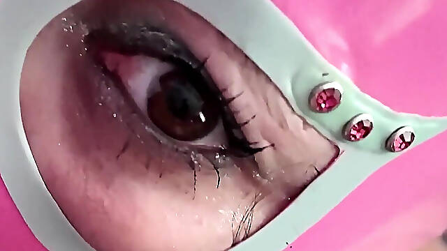 Sucking Fat Cock in Latex Hood