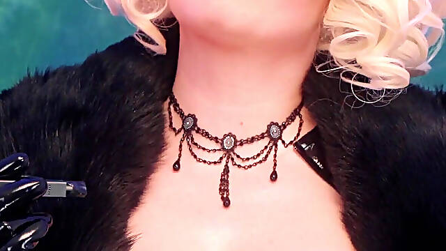 Fur fetish and smoking: latex mistress fem dom pov enjoys JOI game