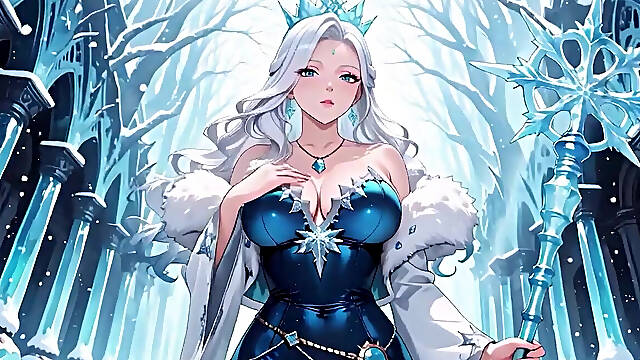Silver-haired Ice Mage in a Crystal Hall! Casting Magic While Looking Effortlessly Cold, yet Her Lips Are Trembling